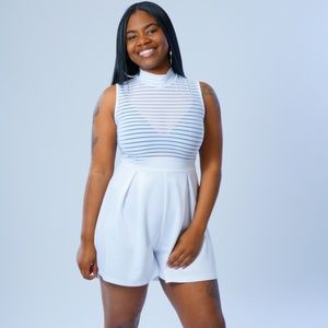Mesh White Romper